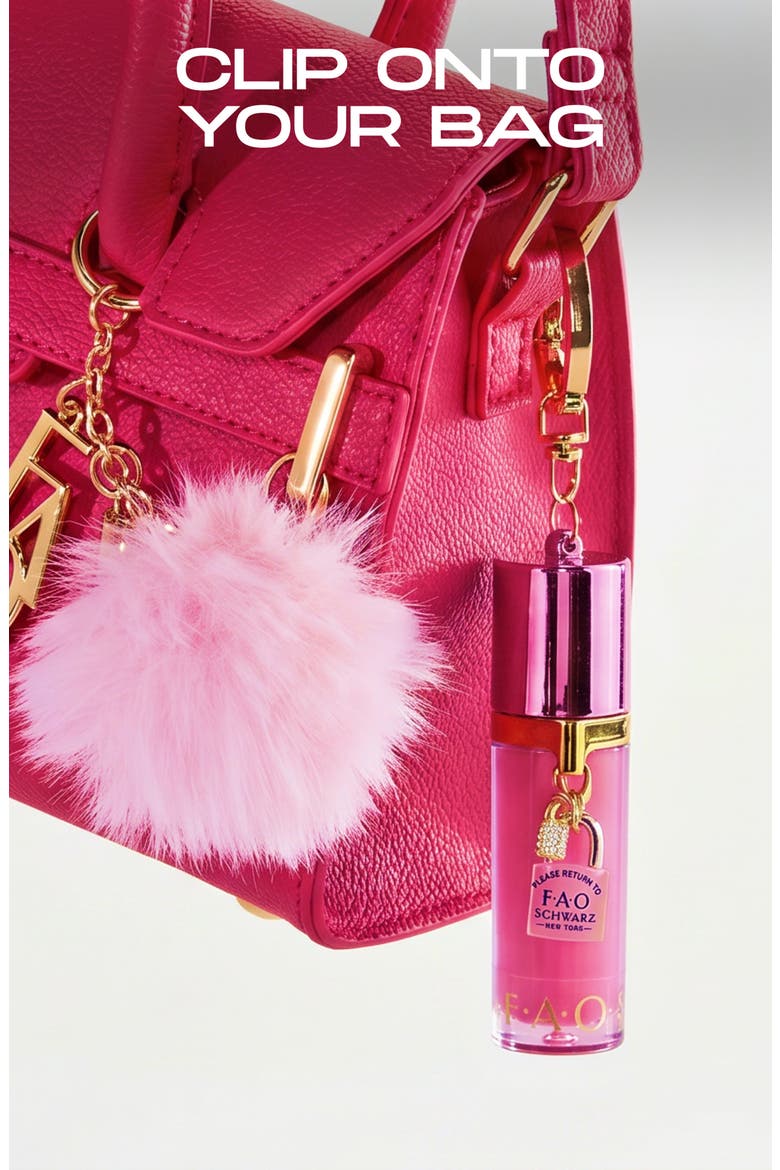 Lip Gloss with Lock Charm, Alternate, color, PINK