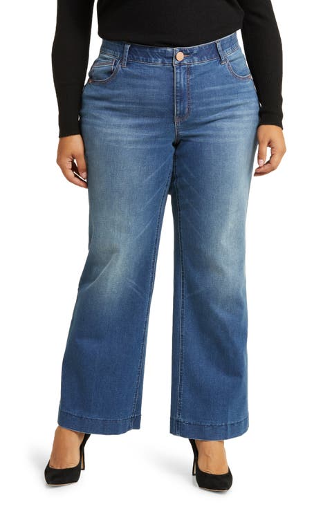 'Ab'Solution High Waist Wide Leg Jeans (Plus)
