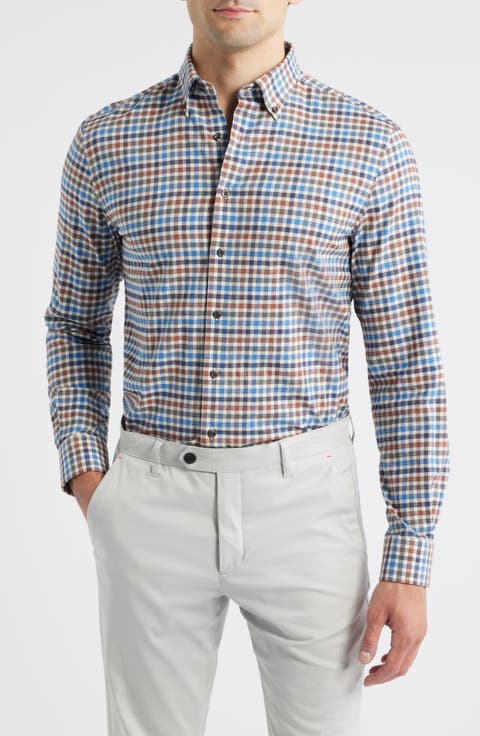 Krause Plaid Cotton Blend Button-Down Shirt