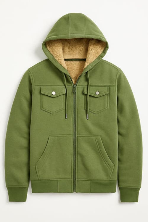 Benben 2 Pack Mens Heavyweight Fur Lined Zip Hoodie Jacket In Multi