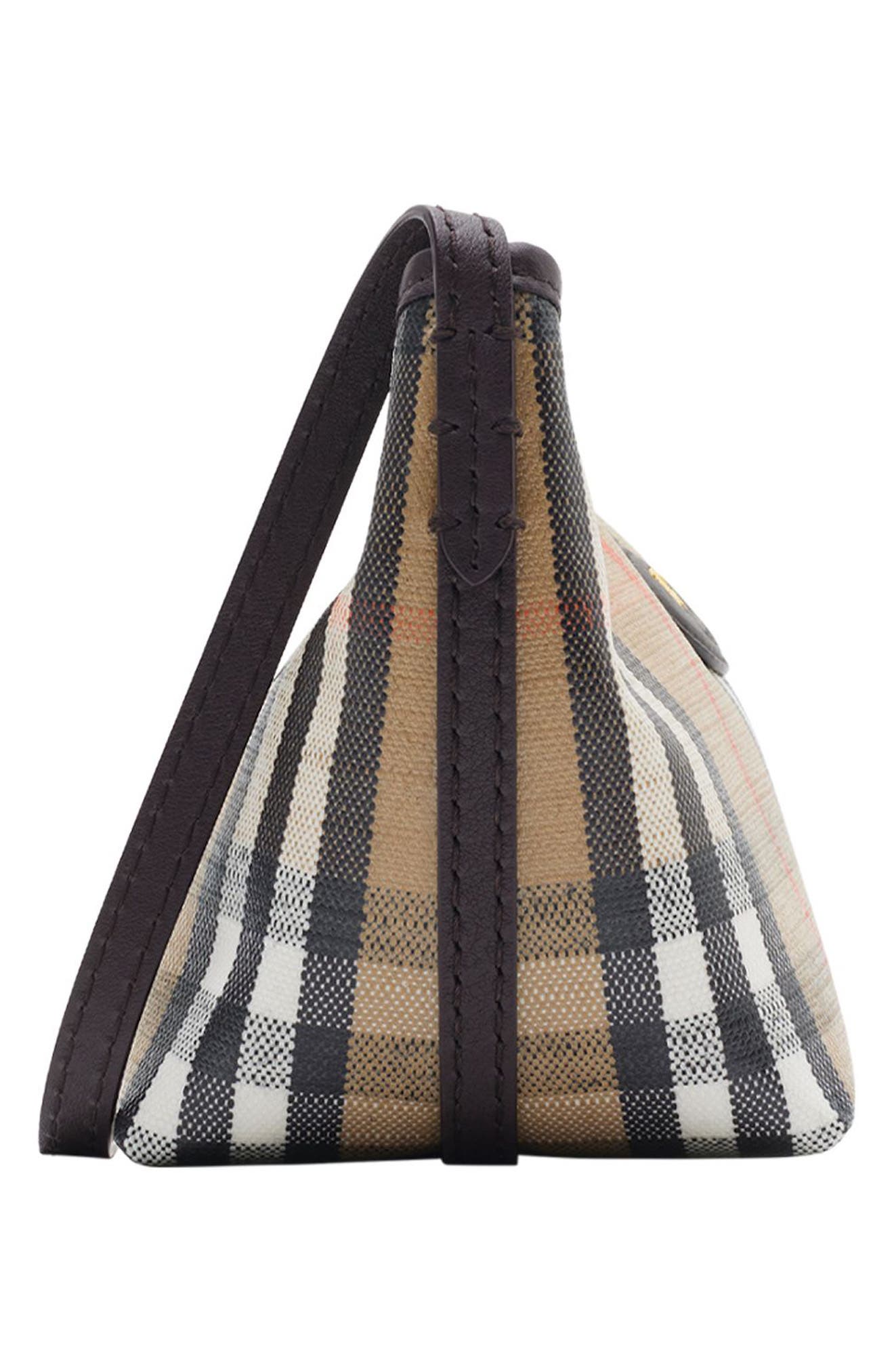 Burberry Highlands Coated Canvas Baguette Shoulder Bag, Alternate, color, 