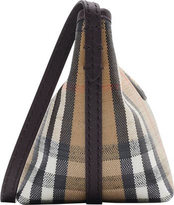 Burberry Highlands Coated Canvas Baguette Shoulder Bag