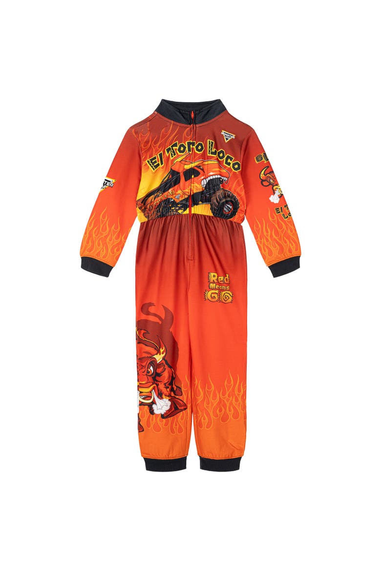 Zip-Up Coverall, Main, color, Red and Yellow El