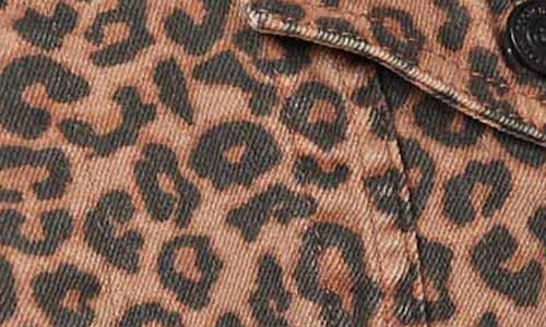 Scotch & Soda Leopard Print Oversized Crop Denim Jacket In Multi