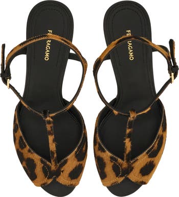 FERRAGAMO Ely Genuine Calf Hair T-Bar Sandal (Women) | Nordstrom