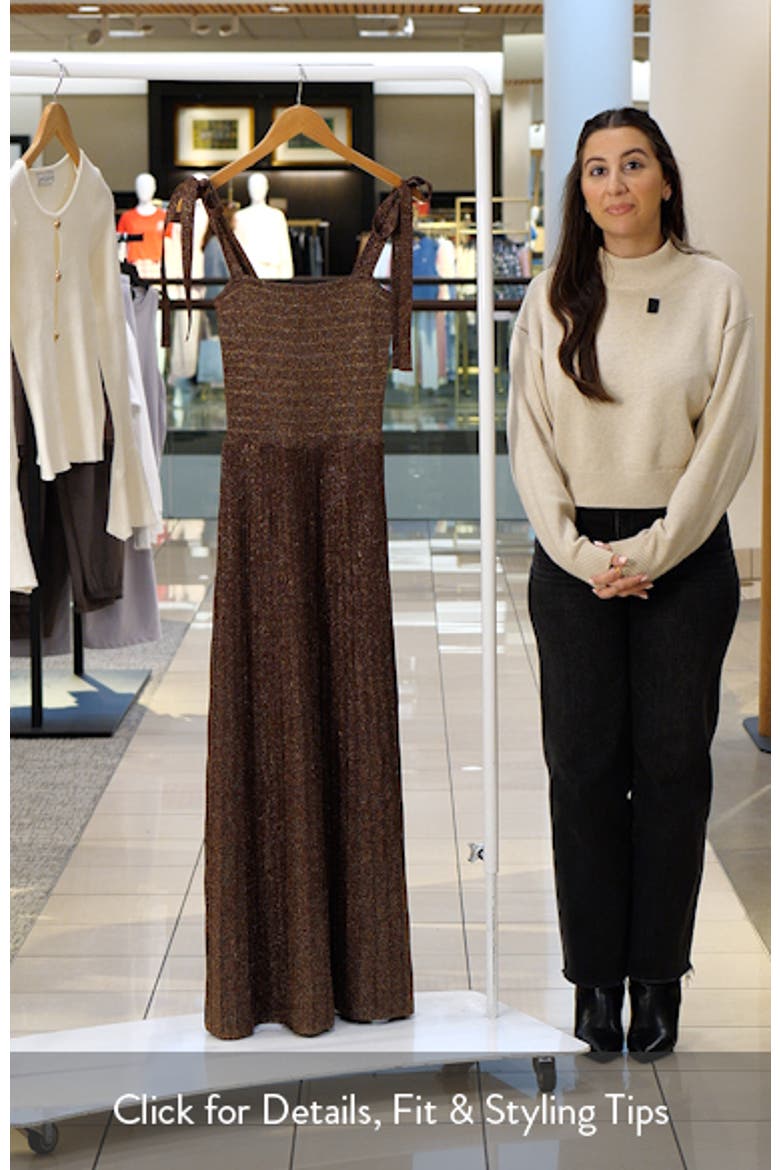 Tie Strap Metallic Maxi Sweater Dress video