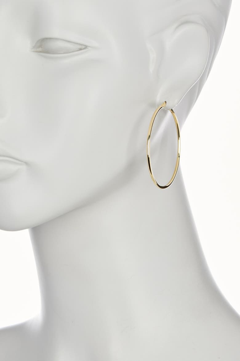 14K Gold Vermeil 50mm Hoop Earrings, Alternate, color, GOLD