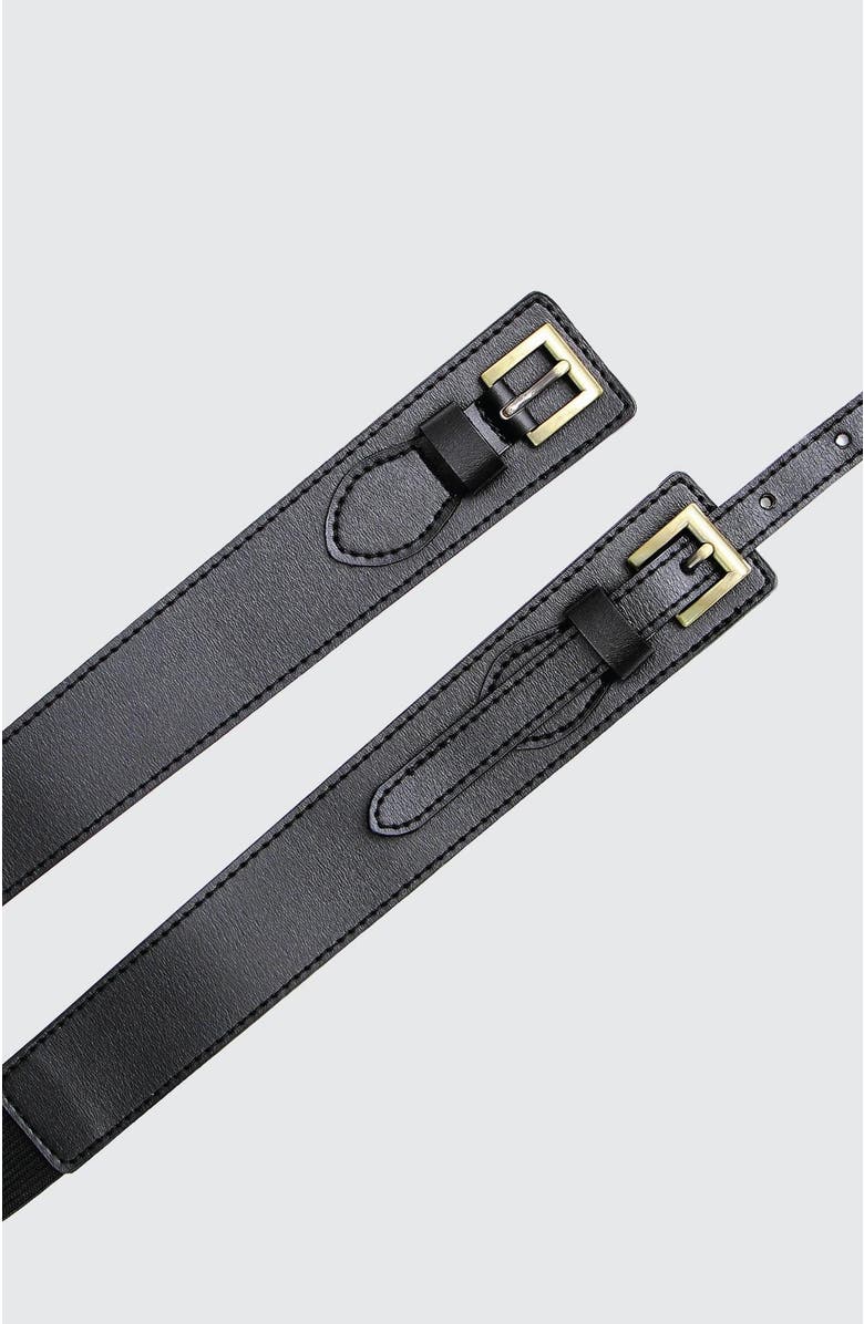 Belle & Bloom London Fog Leather Waist Belt, Alternate, color, Black