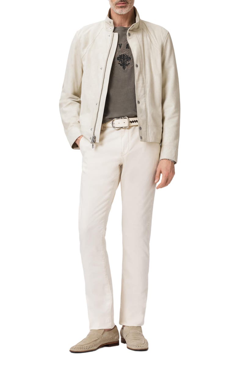 John Varvatos Embroidered Monogram Organic Cotton T-Shirt, Alternate, color, Flagstone Grey