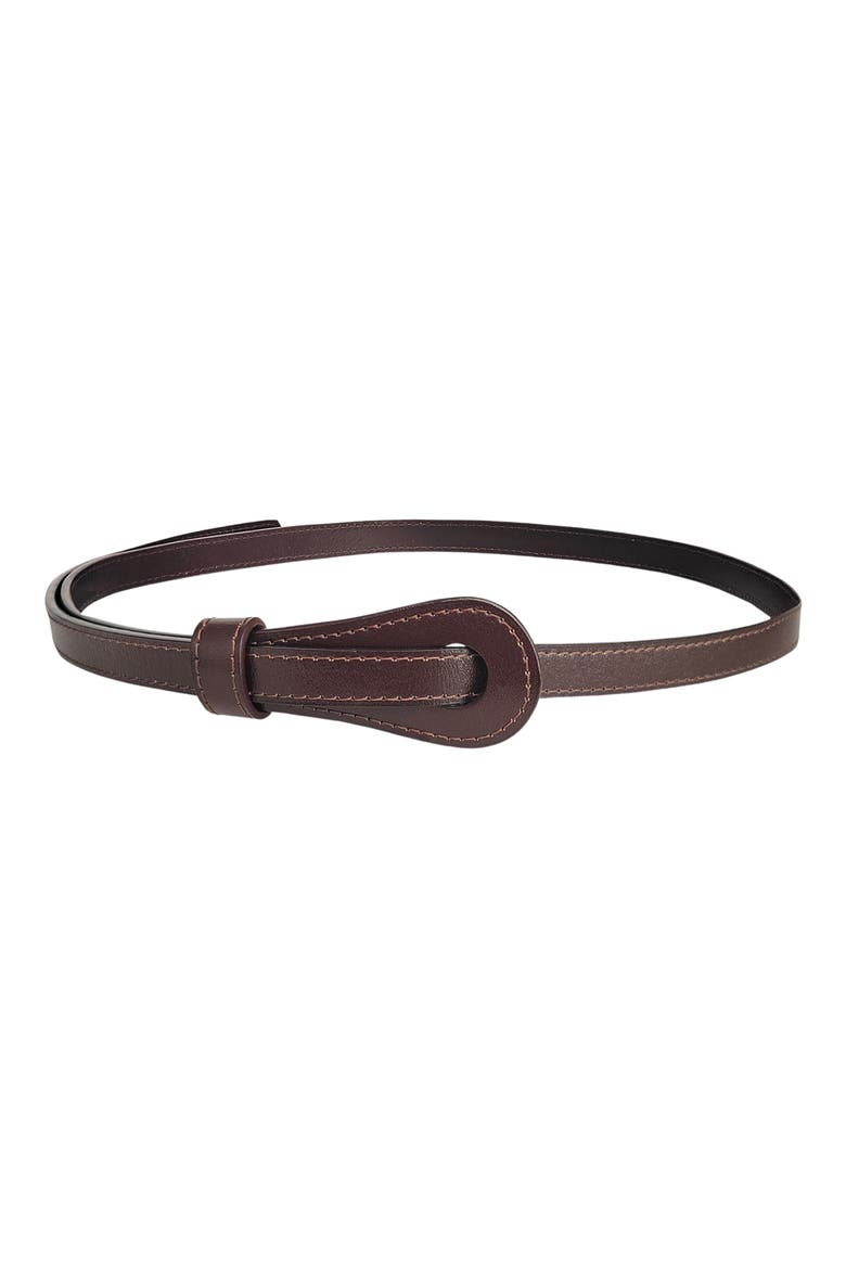 Saddle Faux Leather Belt, Main, color, BROWN