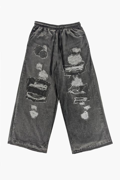 XTRA WIDE  PRINTED DENIM PANT