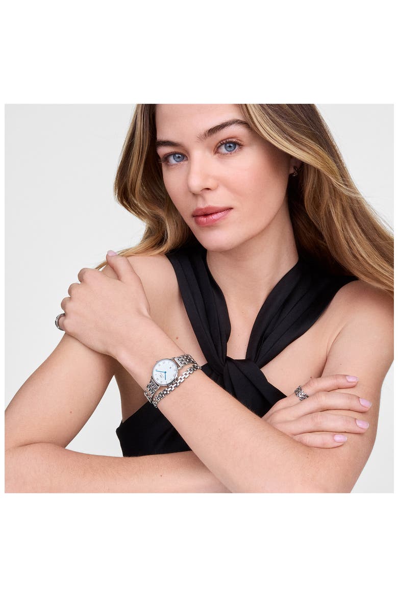 Petite Bracelet Watch, 28mm, Alternate, color, SILVER