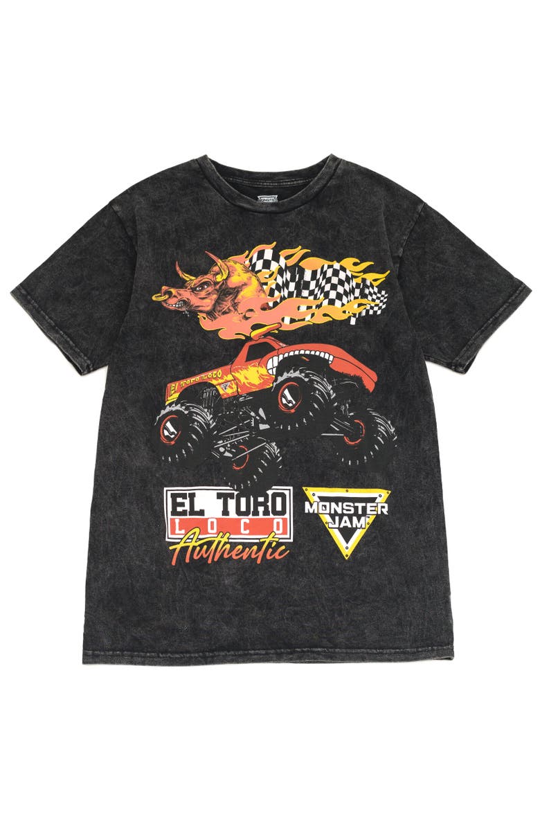 Monster Jam Graphic T-Shirt, Main, color, Black El Toro Loco Flames