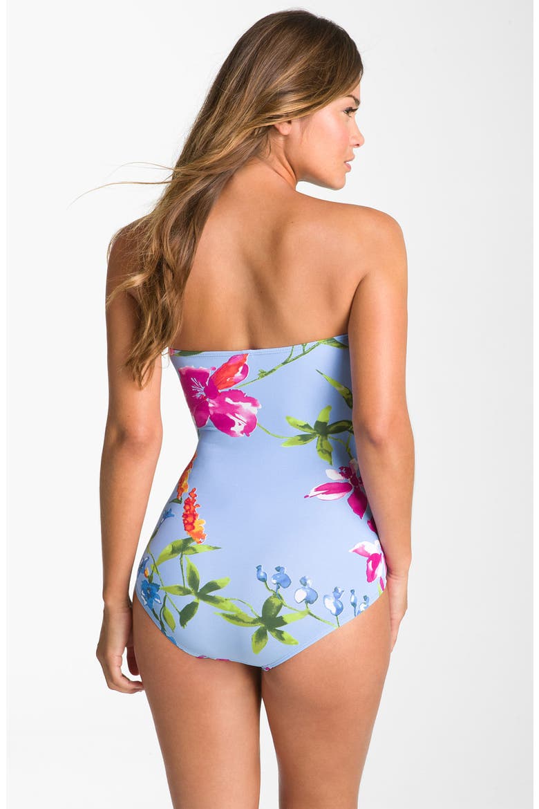 'Fiori di Mare' One Piece Bandeau Swimsuit, Alternate, color, BRIGHT MARINA MULTI