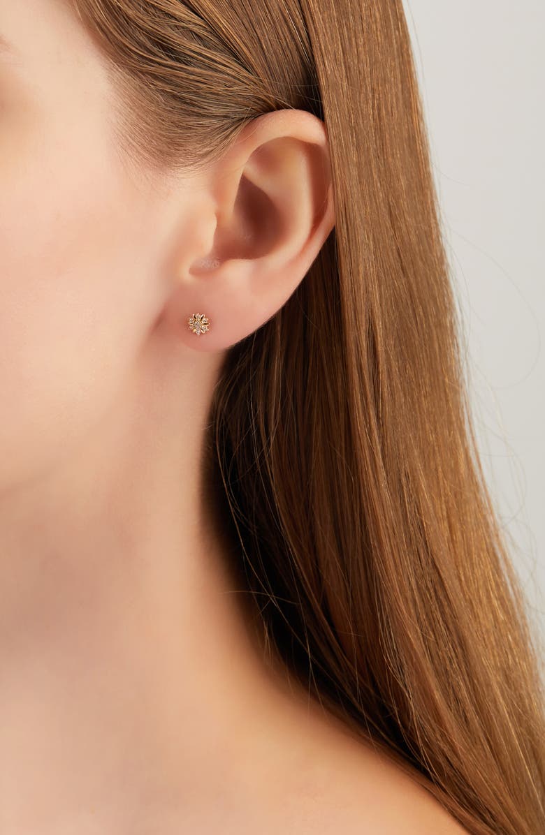 Bony Levy Pointed Flower Diamond Stud Earrings, Alternate, color, 