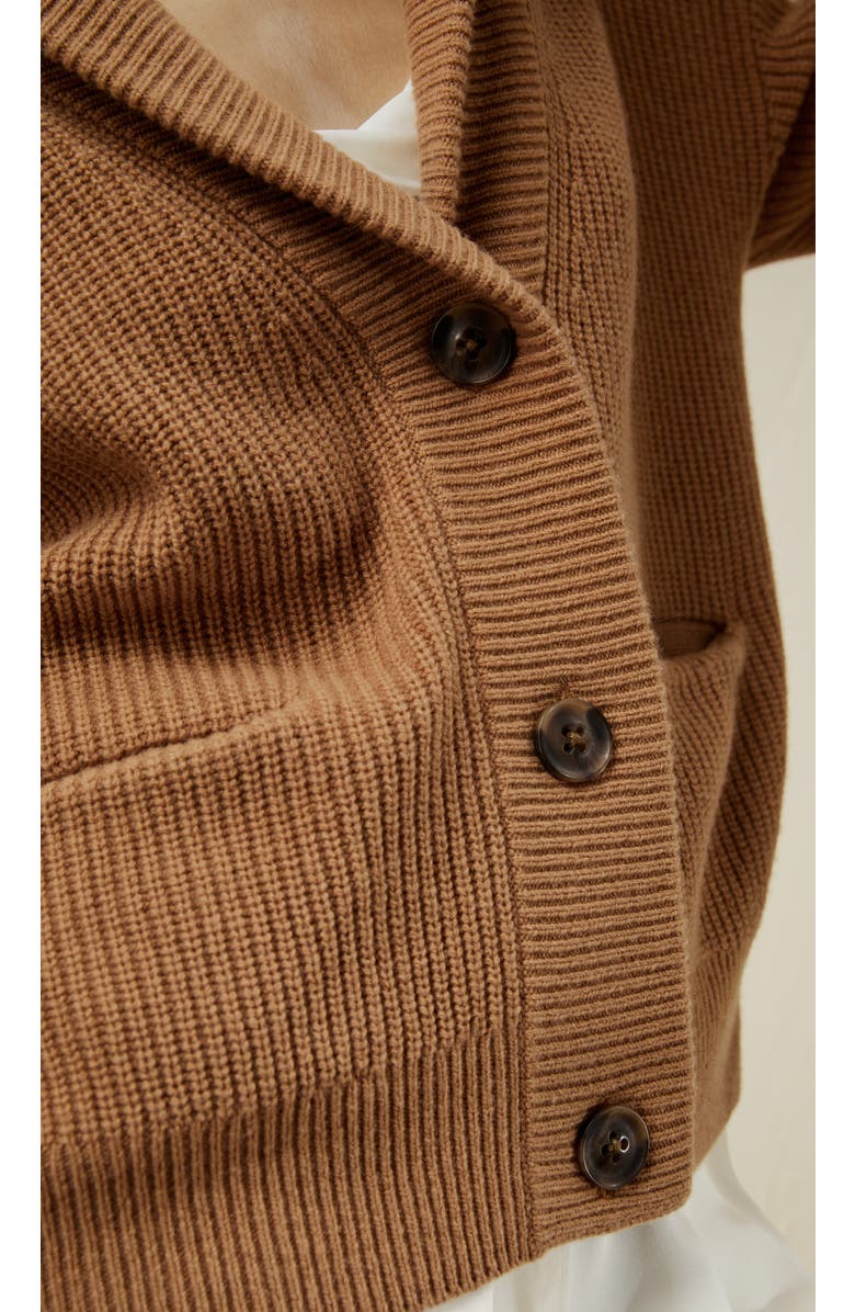 Lilysilk Wool Knit Shawl Collar Cardigan, Alternate, color, Toffee