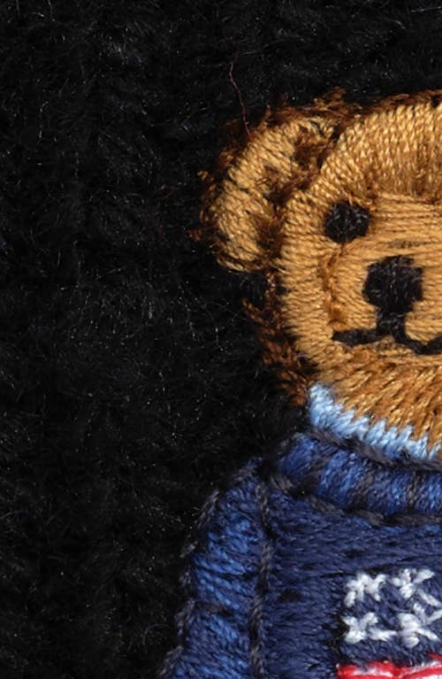 Polo Ralph Lauren Solid Denim Bear Beanie In Black