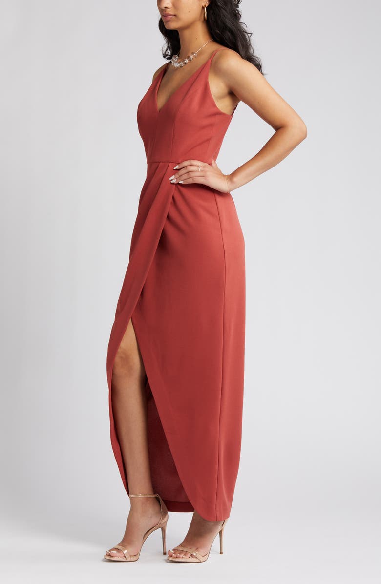 WAYF The Ines V-Neck Tulip Gown, Alternate, color,