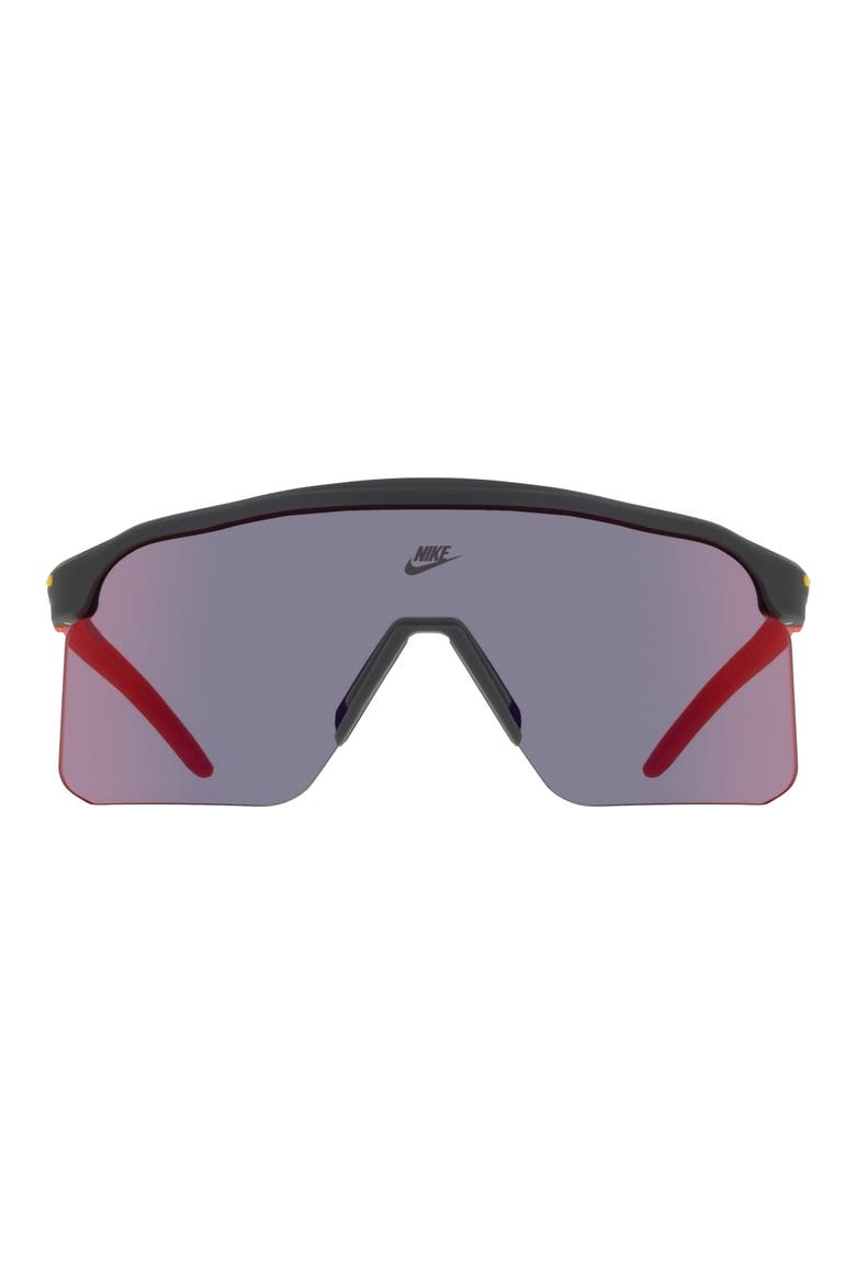 Expedition 61mm Shield Sunglasses, Main, color, MATTE DARK SMOKE GREY / RED