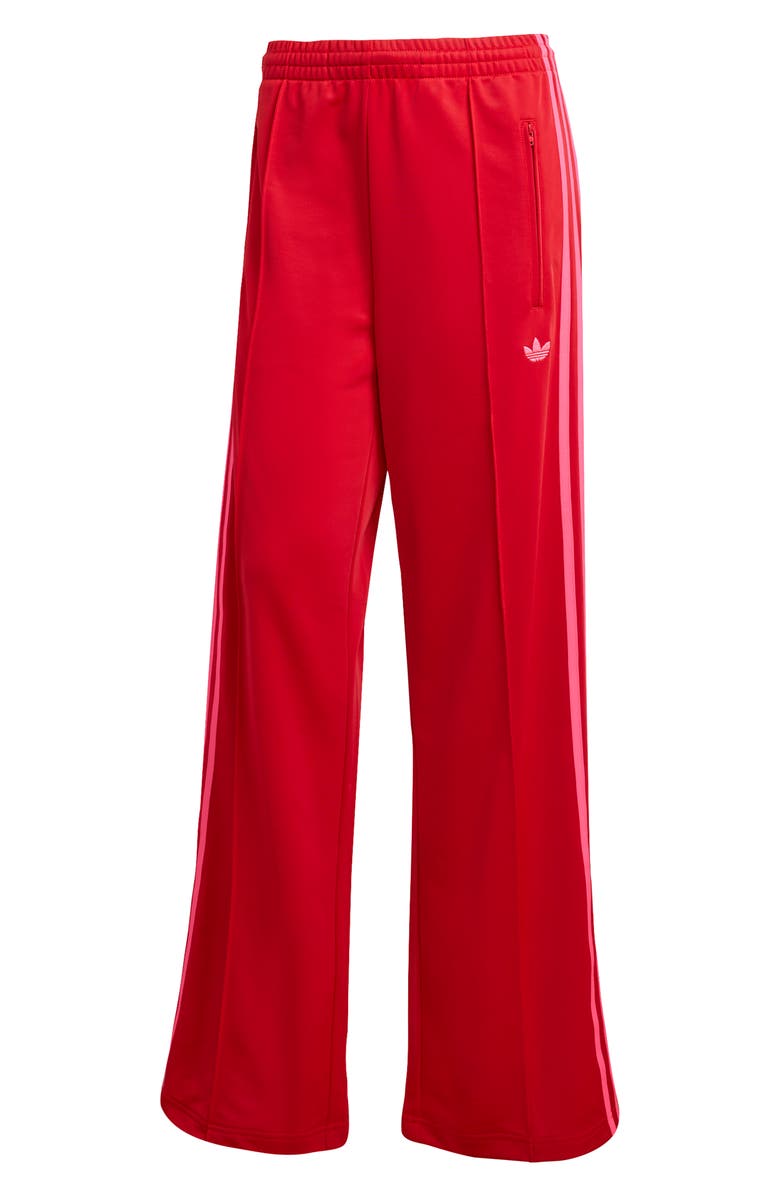 adidas Firebird Recycled Polyester Track Pants, Alternate, color, Better Scarlet/ Lucid Pink