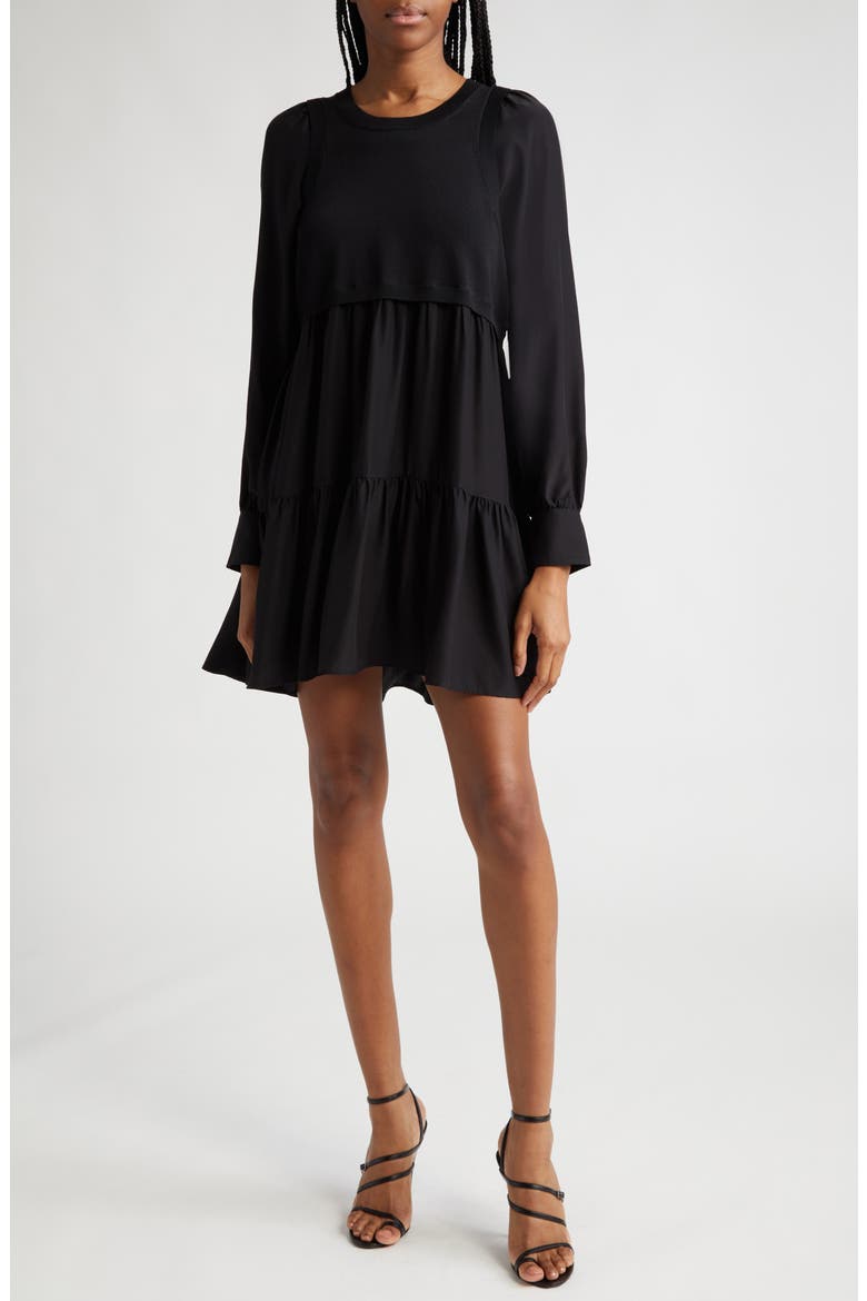 Presley Silk Dress, Main, color, BLACK