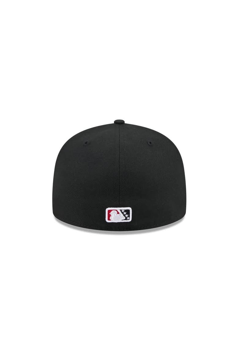 Men's New Era  Black Fayetteville Woodpeckers Theme Nights 59FIFTY Fitted Hat, Alternate, color, Black