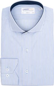Lorenzo Uomo Trim Fit Stripe Print Dress Shirt