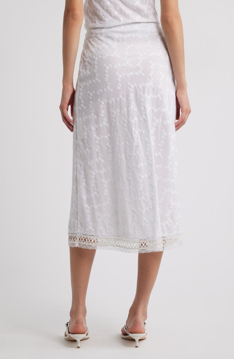 Bella Venice Lace Trim Cotton Eyelet Midi Skirt, Alternate, color, Ivory With Eyelet Pattern
