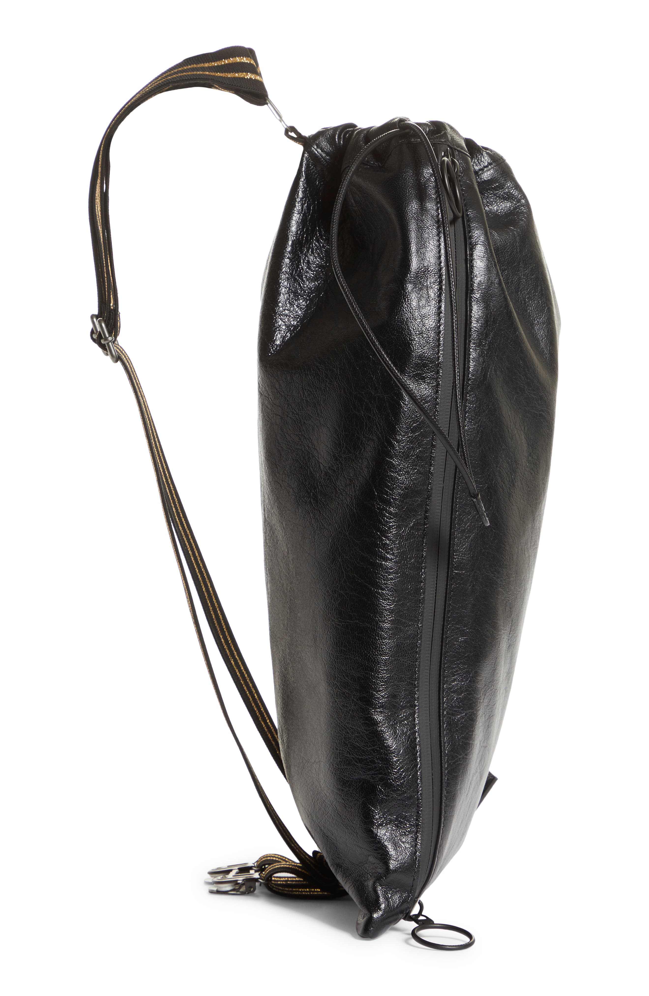 Andre Walker x Off-White Suspender Leather Bag, Alternate, color, BLACK ORANGE