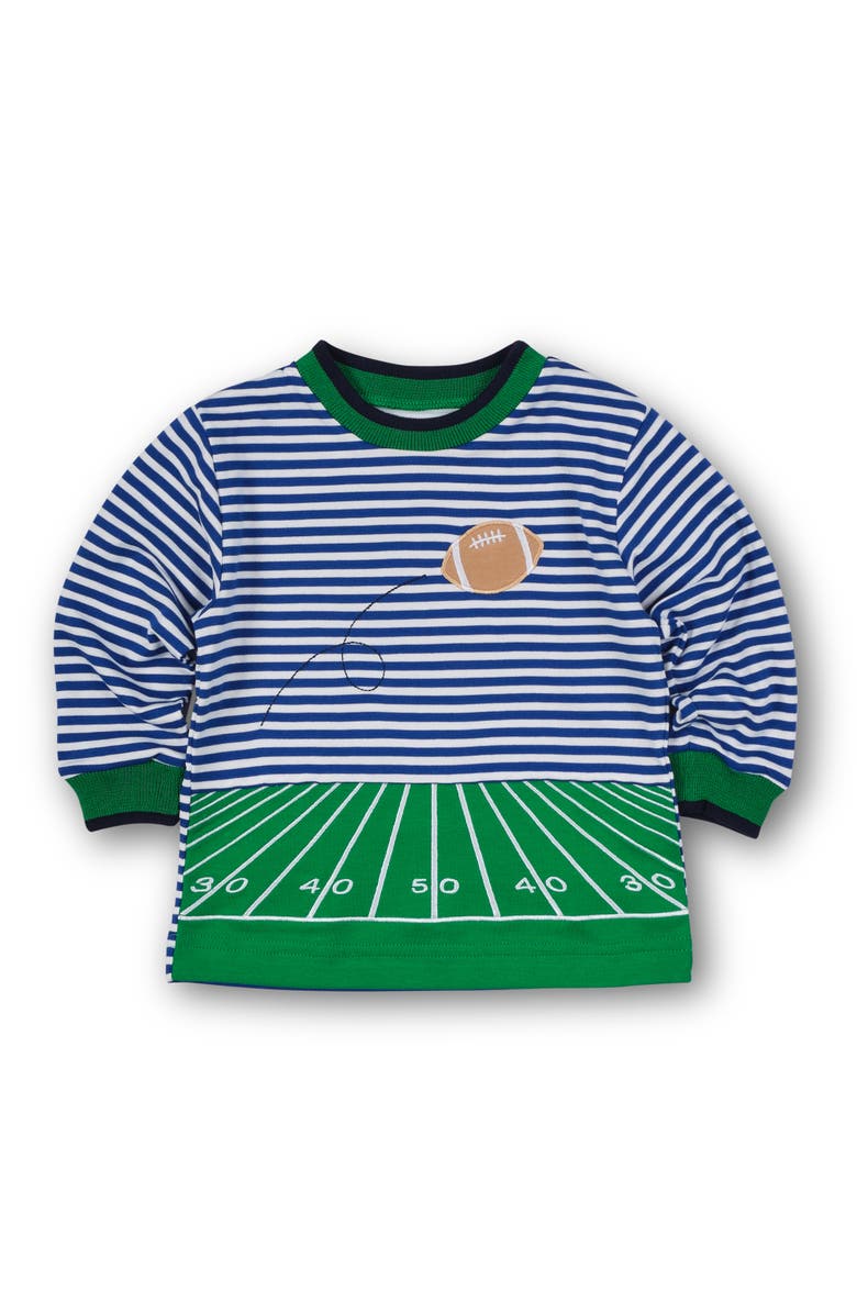 Florence Eiseman Stripe Knit Shirt With Football Field, Main, color, Royal Stripe