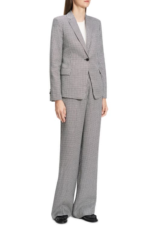 Theory B.mel Houndstooth Check Slim Fit Linen Blend Blazer In Pattern