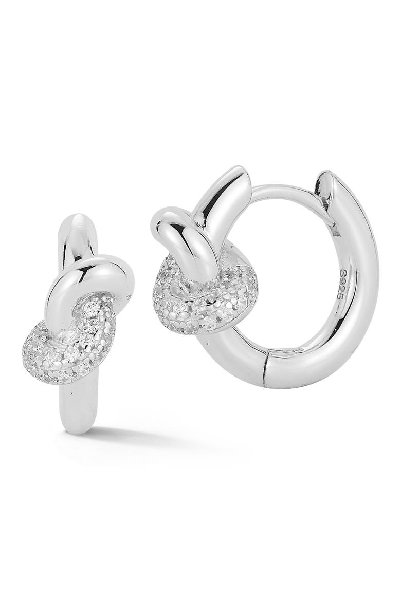 Love Knot Hoop Earrings, Main, color, SILVER