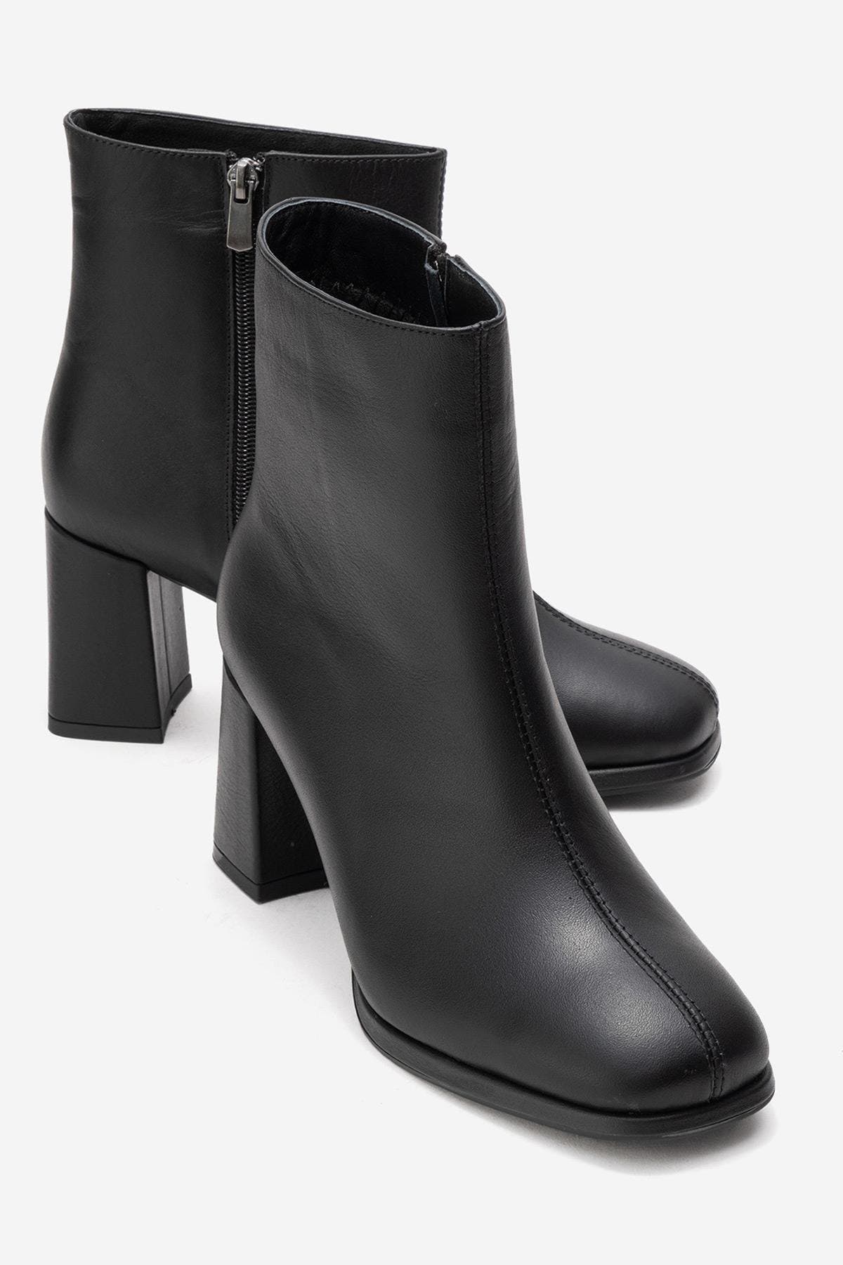 Forever & Always Shoes Napoli Leather Block Heel Boot, Alternate, color, Black