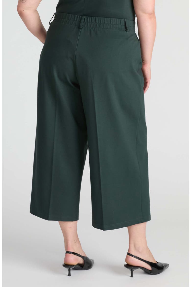 Wide Leg Ponte Crop Pants, Alternate, color, GREEN GEMSTONE