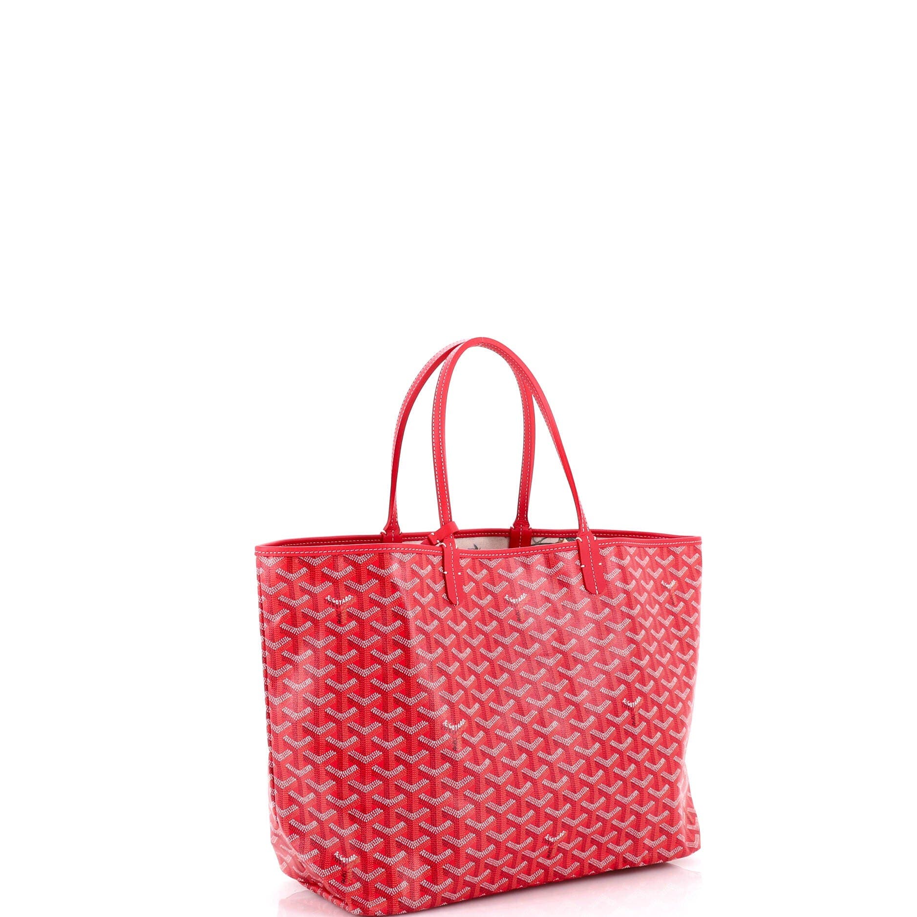 Pre-Owned Goyard Saint Louis Reversible Tote Coated Canvas and Printed Canvas PM, Alternate, color, Red