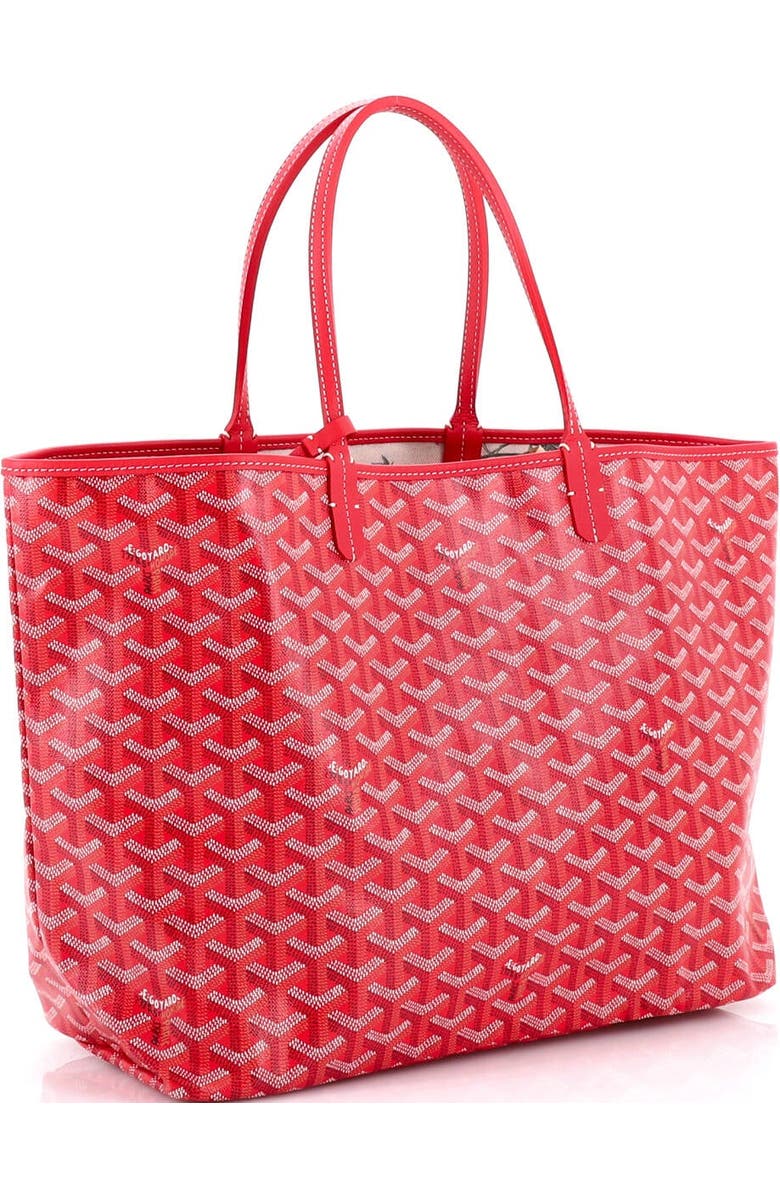 Pre-Owned Goyard Saint Louis Reversible Tote Coated Canvas and Printed Canvas PM, Alternate, color, Red