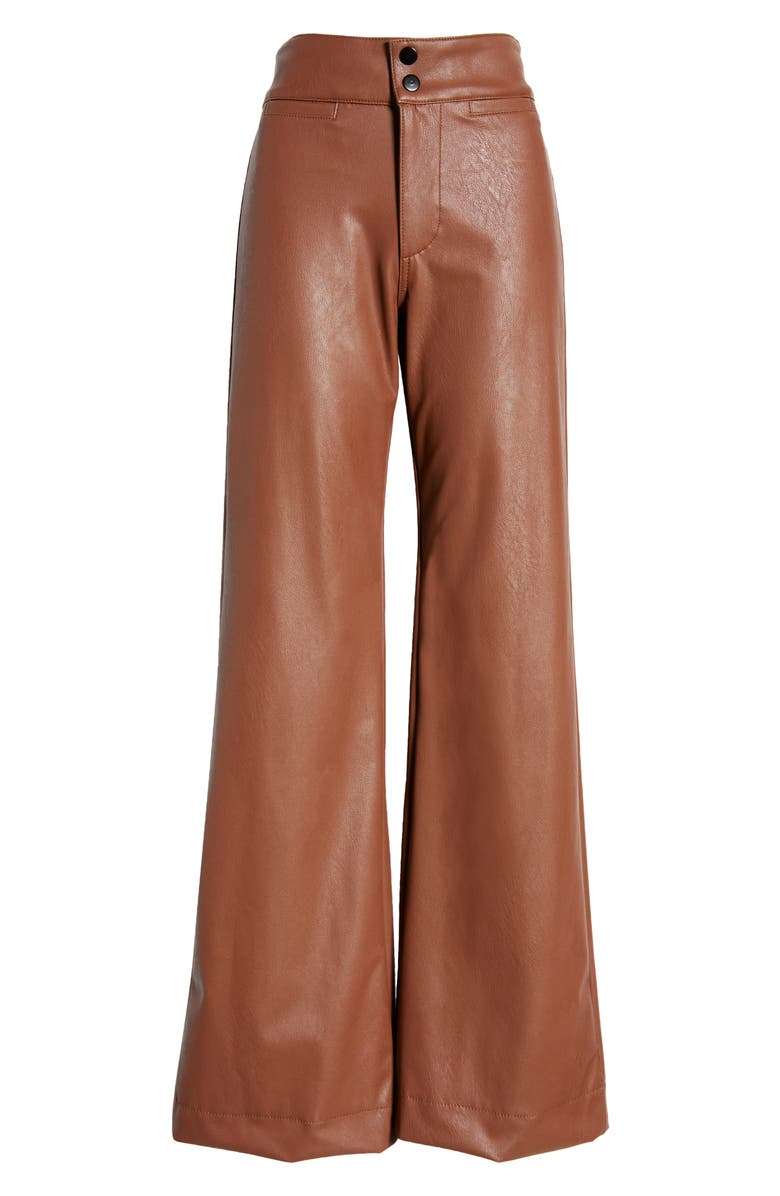 ASKK NY Brighten Faux Leather Flare Pants, Alternate, color, 
