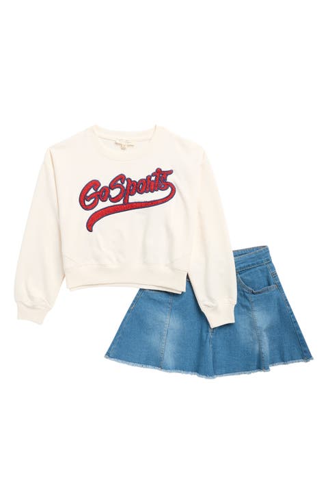 Kids' Go Sports 2-Piece Sweatshirt & Skirt Set
