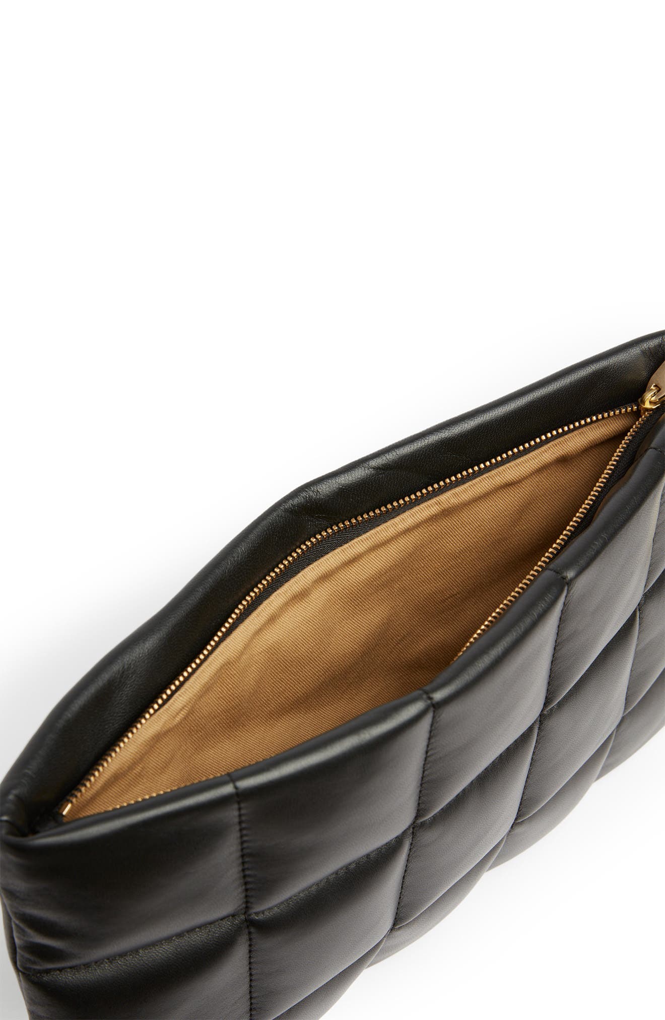 AllSaints Bettina Quilted Leather Clutch, Alternate, color, 