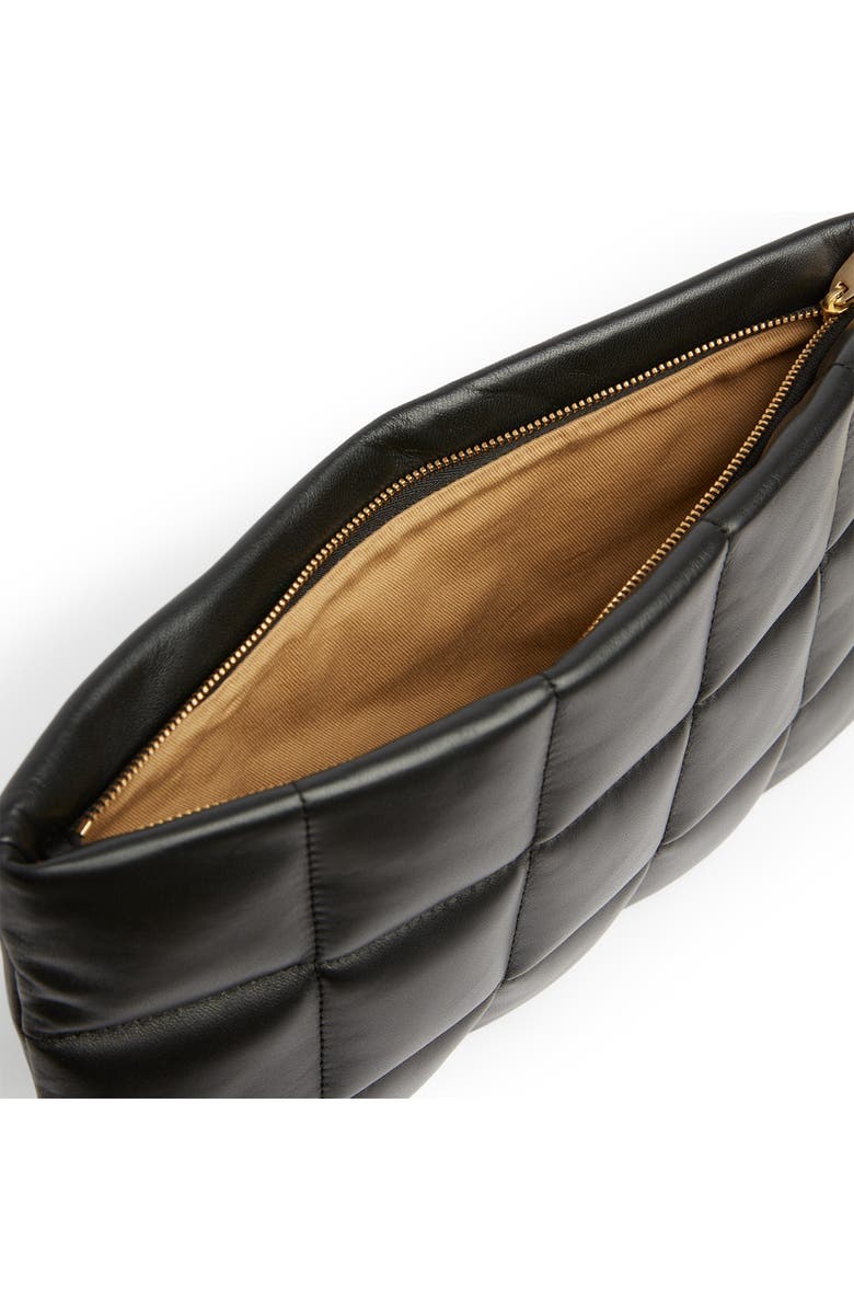 AllSaints Bettina Quilted Leather Clutch, Alternate, color,