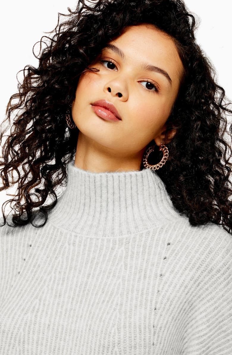 Topshop Supersoft Wide Sleeve Turtleneck Sweater, Alternate, color, 