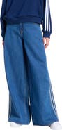 adidas Originals Firebird 3-Stripes Wide Leg Jeans