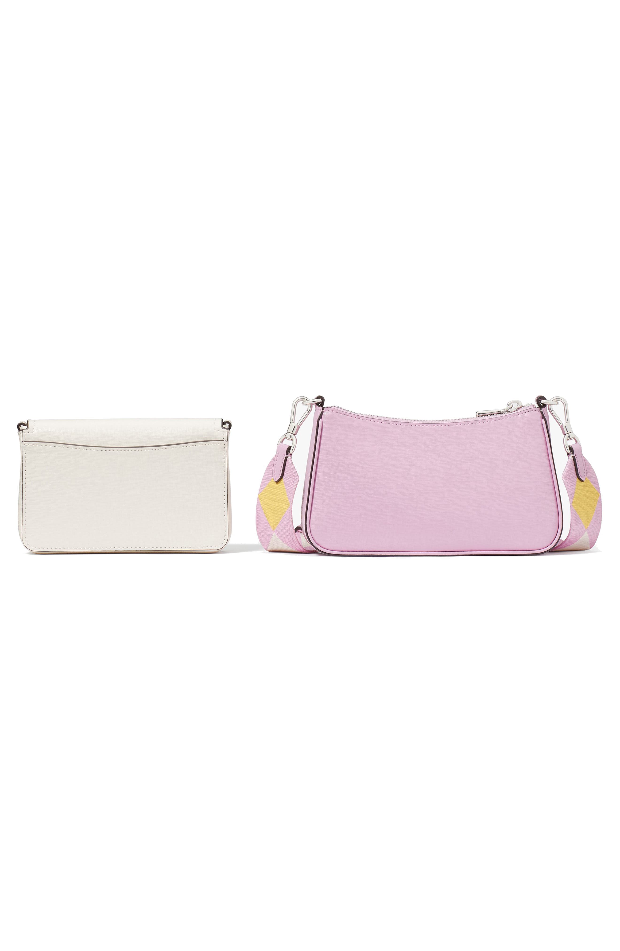 Kate Spade New York morgan double up colorblock saffiano leather crossbody bag, Alternate, color, Parchment Multi