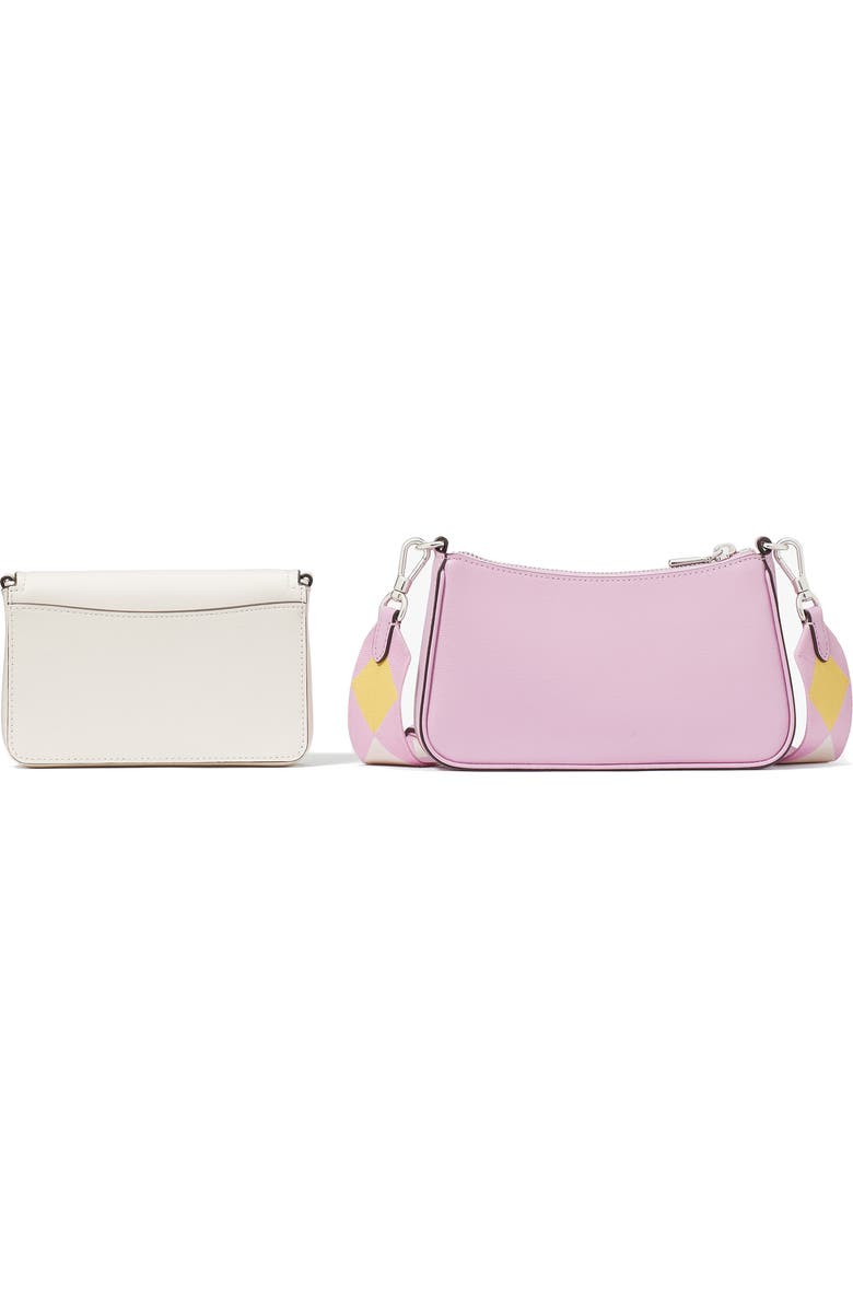 Kate Spade New York morgan double up colorblock saffiano leather crossbody bag, Alternate, color, Parchment Multi