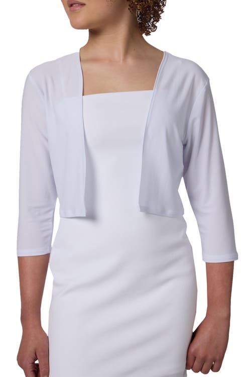 Un Deux Trois Cropped Bolero Jacket In White