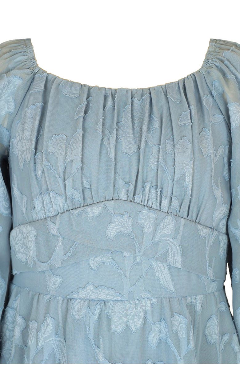 Zunie Kids' Burnout Chiffon Skirted Party Romper, Alternate, color, Dusty Blue