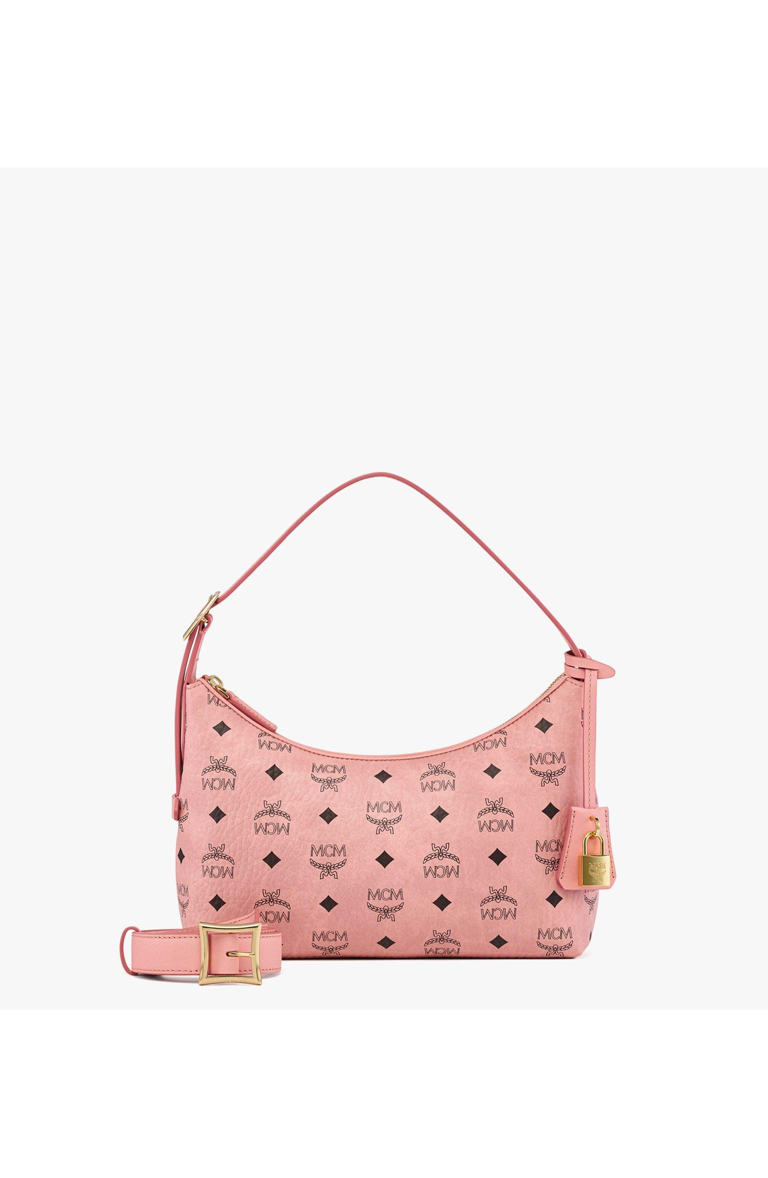 MCM Aren Hobo in Visetos, Main, color, Pink