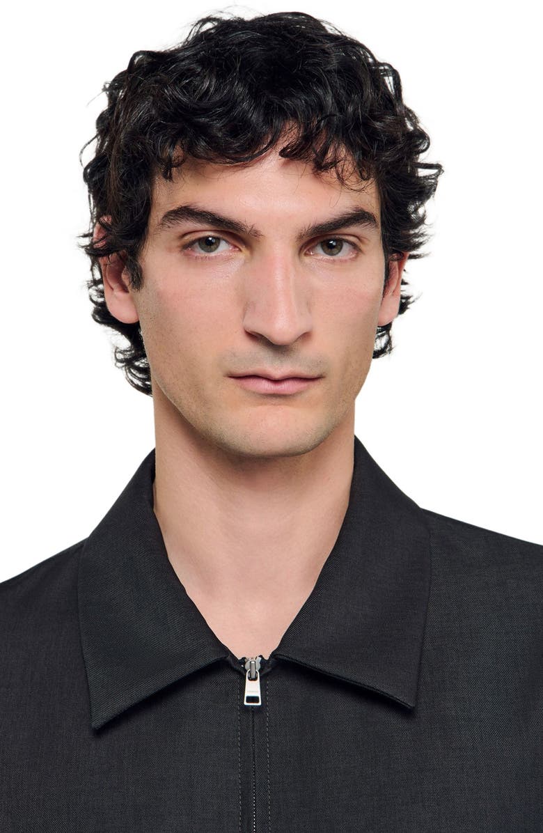 SANDRO Technical zip-up jacket, Alternate, color, Dark Grey