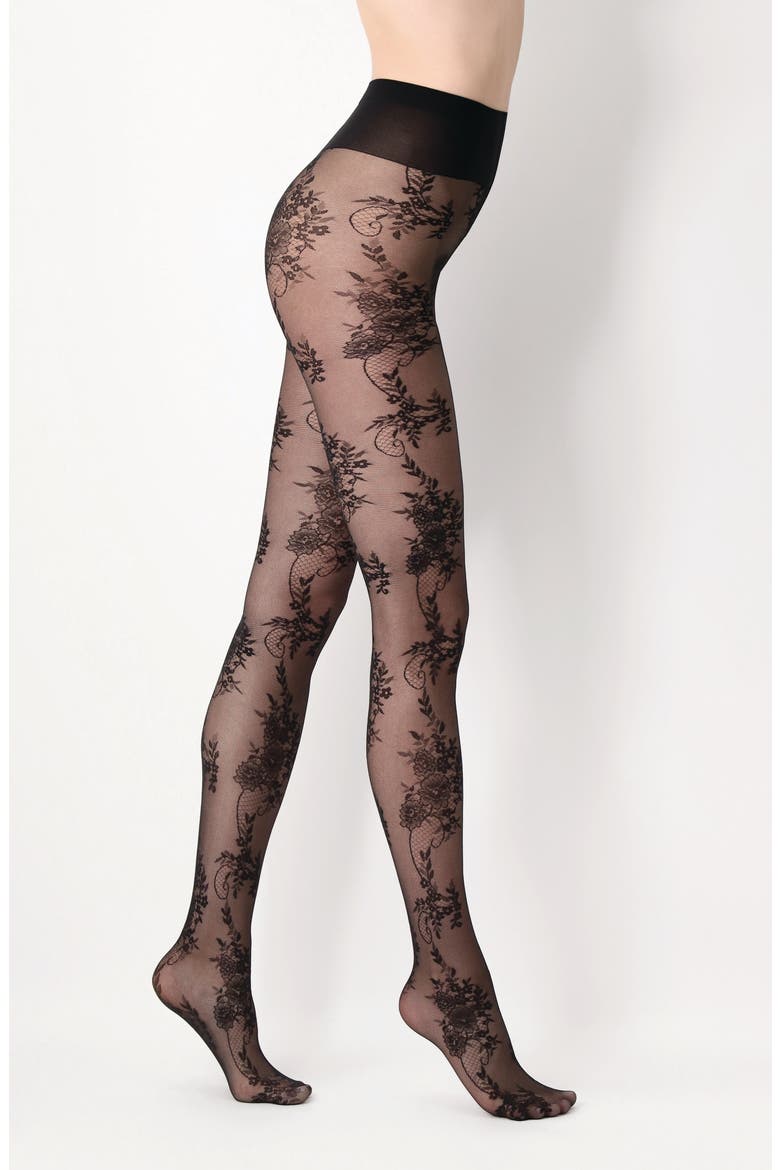 Lacelike Tights, Main, color, BLACK