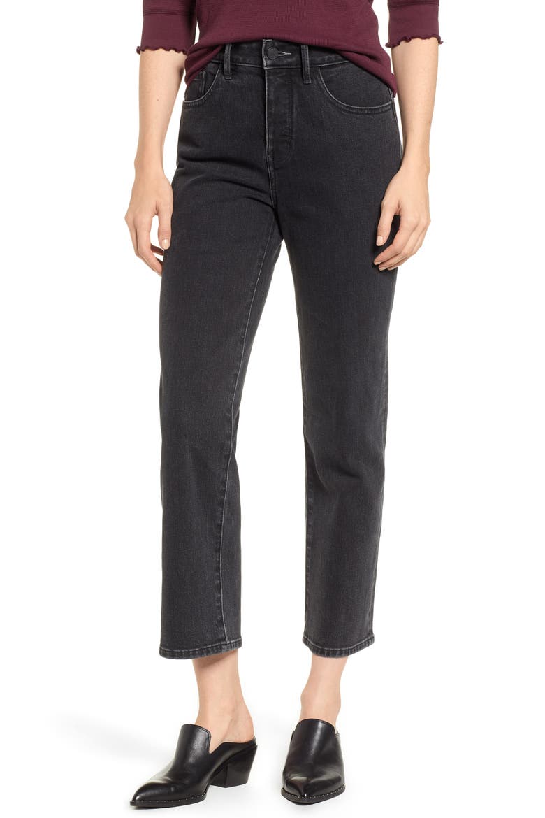 Stovepipe Straight Leg Jeans, Main, color, BLACKTOP DARK WORN